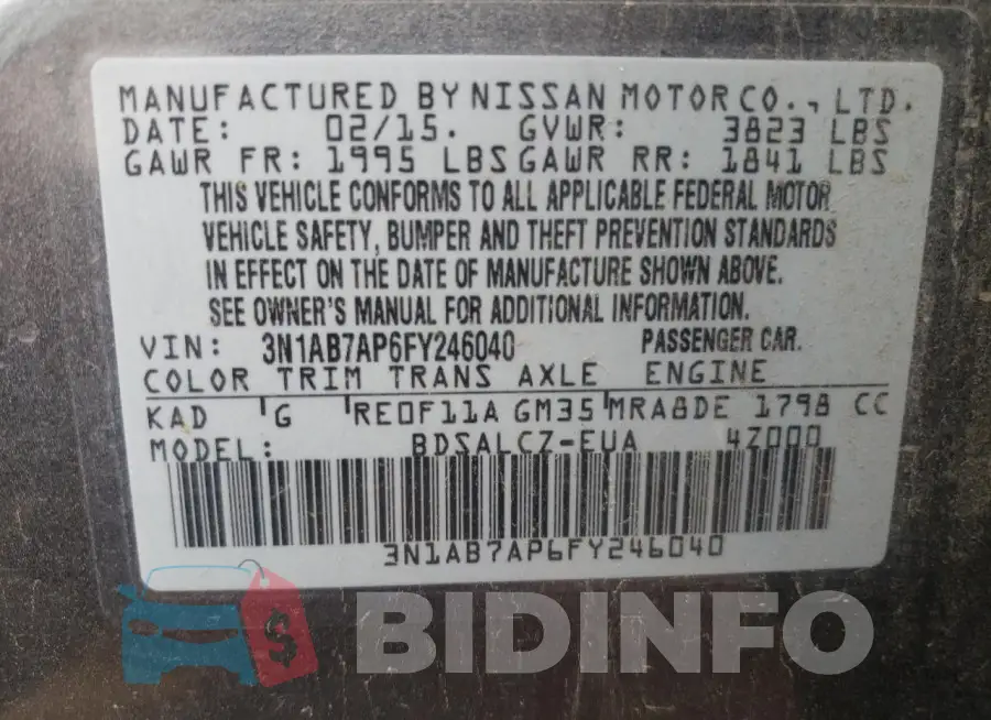 3N1AB7AP6FY246040 Photo# 12