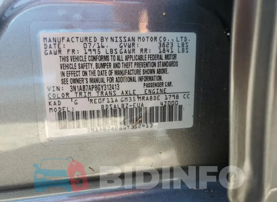 3N1AB7AP8GY312413 Photo# 13