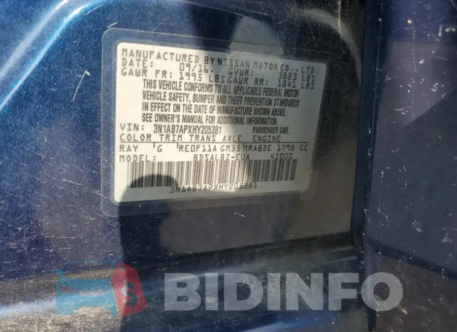 3N1AB7APXHY205381 Photo# 12