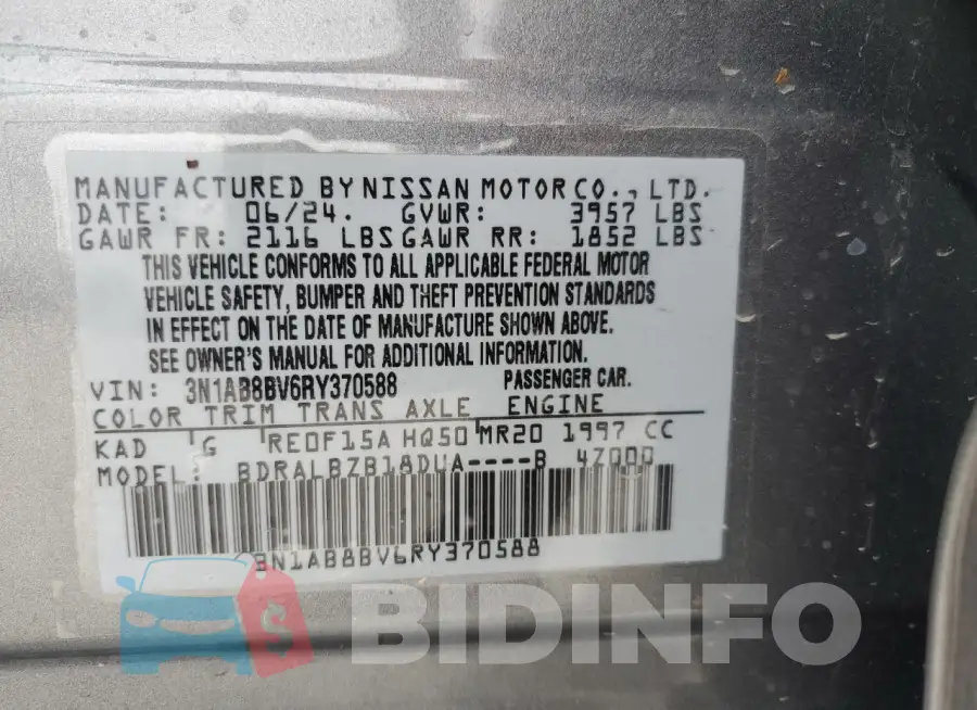 3N1AB8BV6RY370588 Photo# 12