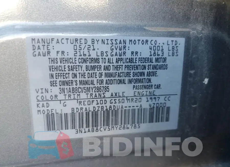 3N1AB8CV5MY286785 Photo# 12