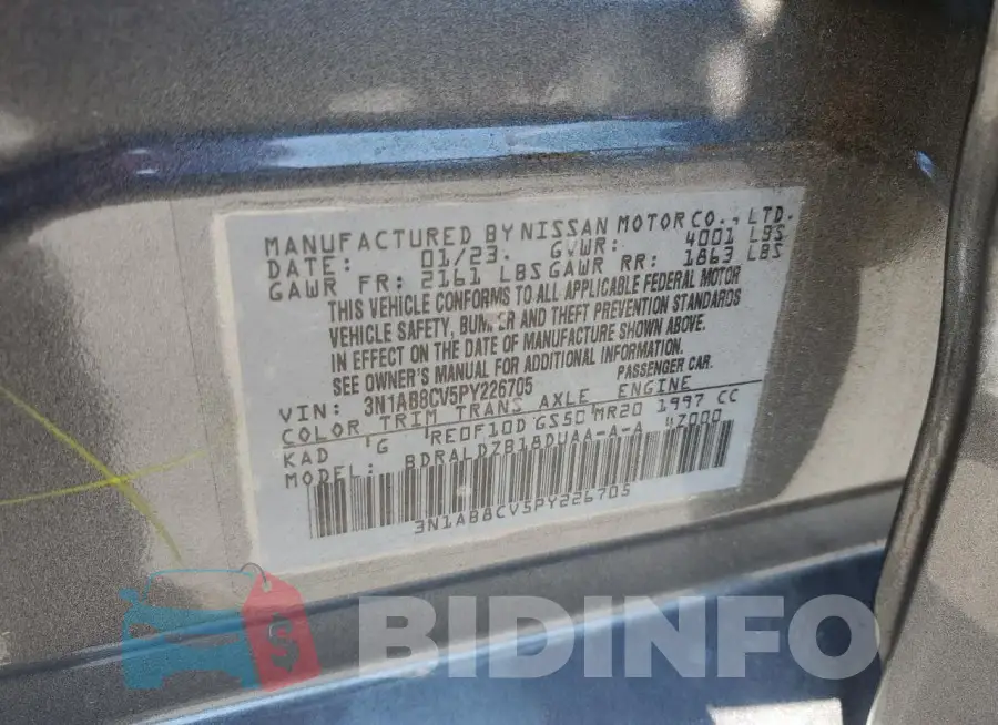 3N1AB8CV5PY226705 Photo# 12