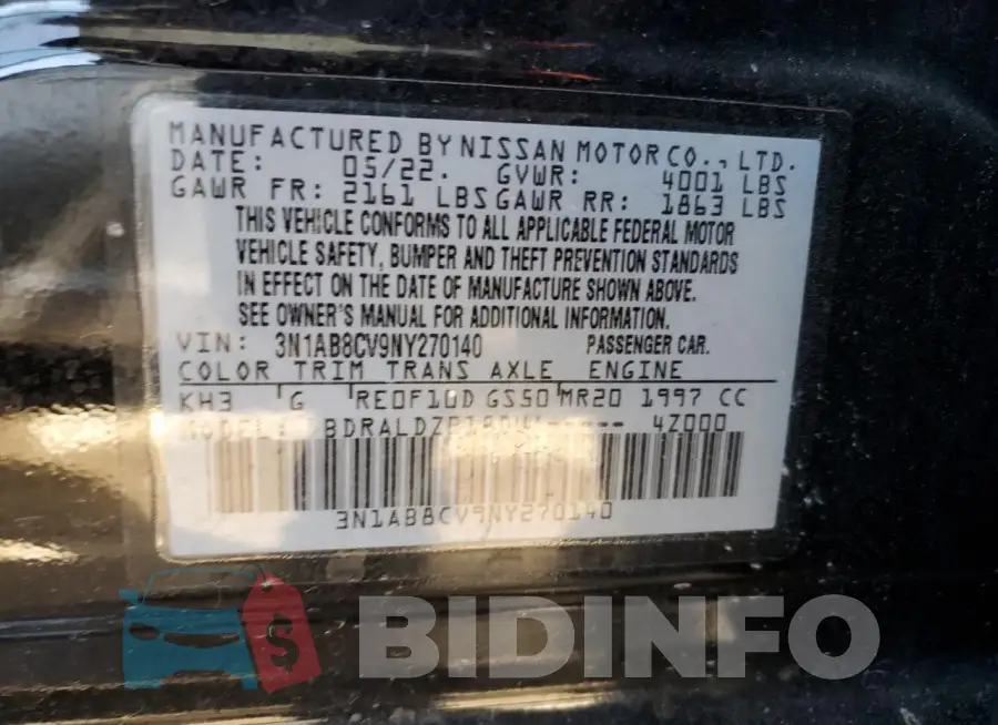 3N1AB8CV9NY270140 Photo# 12