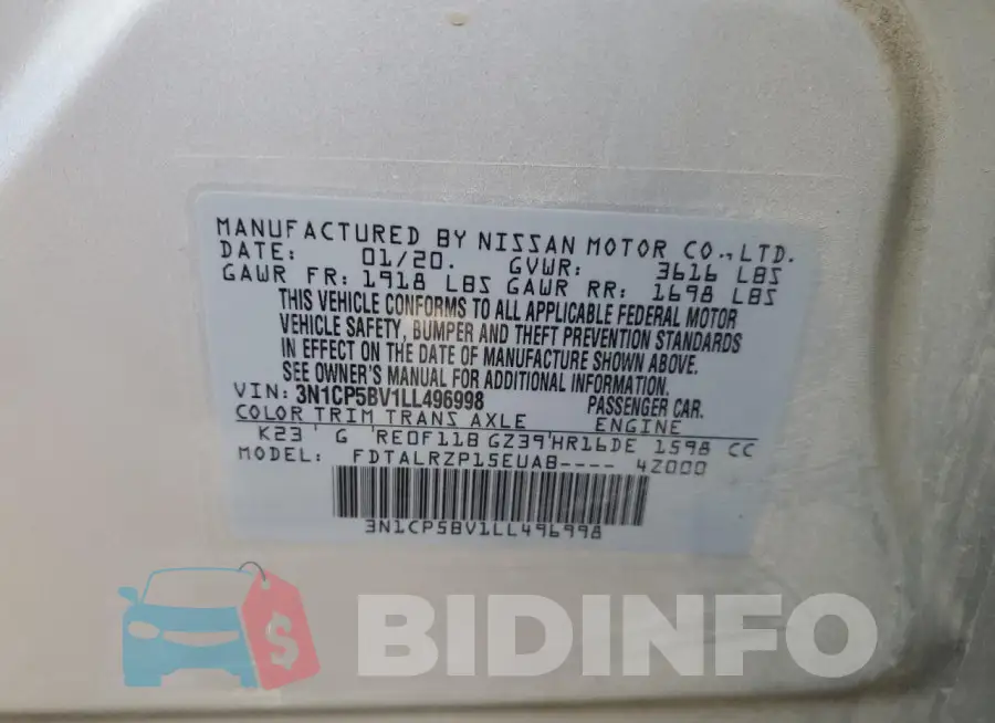 3N1CP5BV1LL496998 Photo# 13