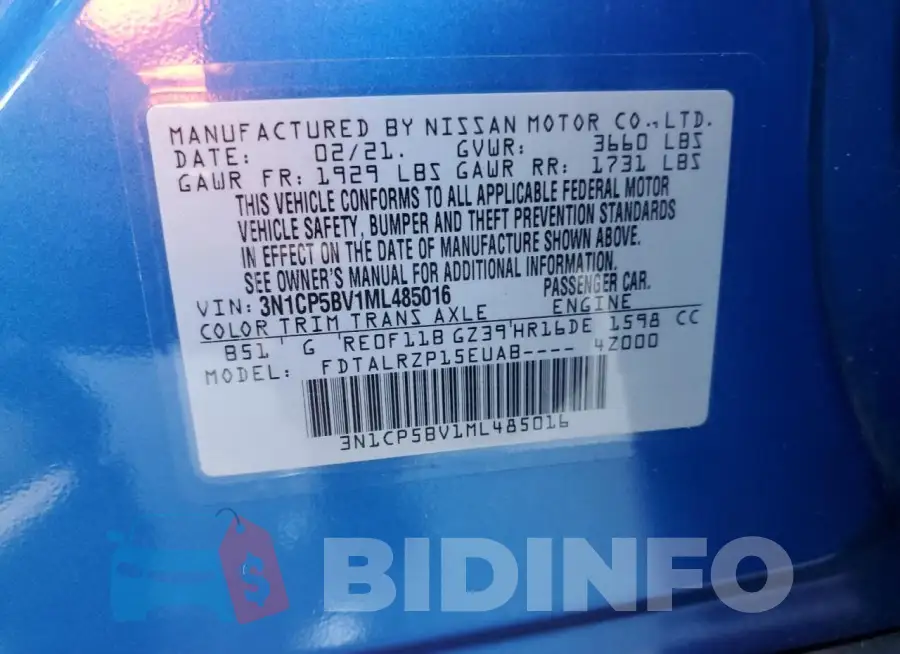 3N1CP5BV1ML485016 Photo# 12