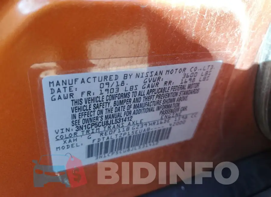 3N1CP5CU8JL531412 Photo# 13