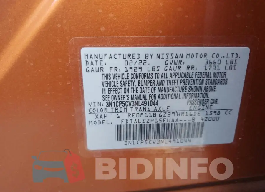 3N1CP5CV3NL491044 Photo# 14