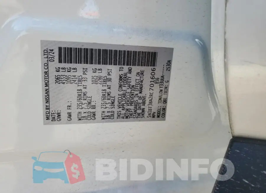 5N1BT3BA2RC701606 Photo# 13