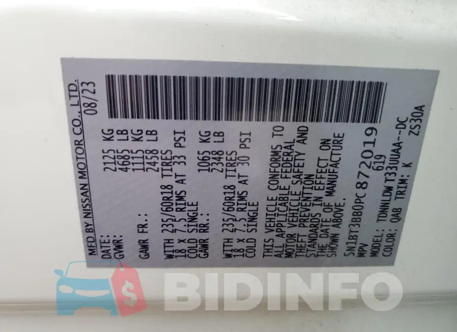5N1BT3BB0PC872019 Photo# 13