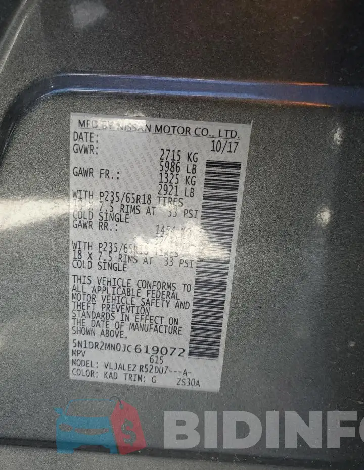 5N1DR2MN0JC619072 Photo# 13