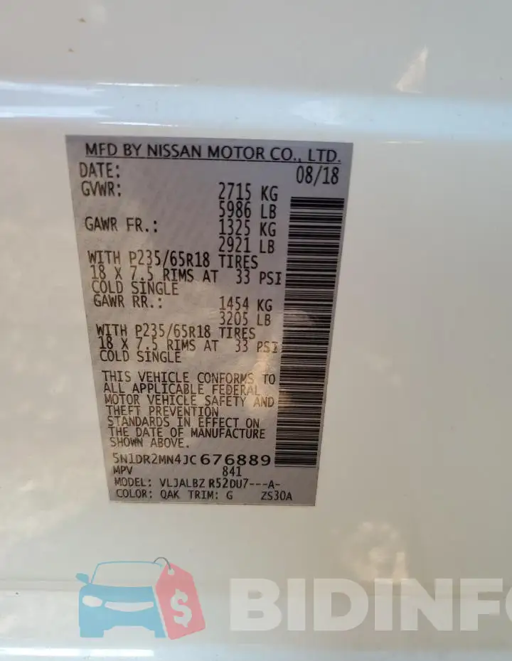 5N1DR2MN4JC676889 Photo# 13