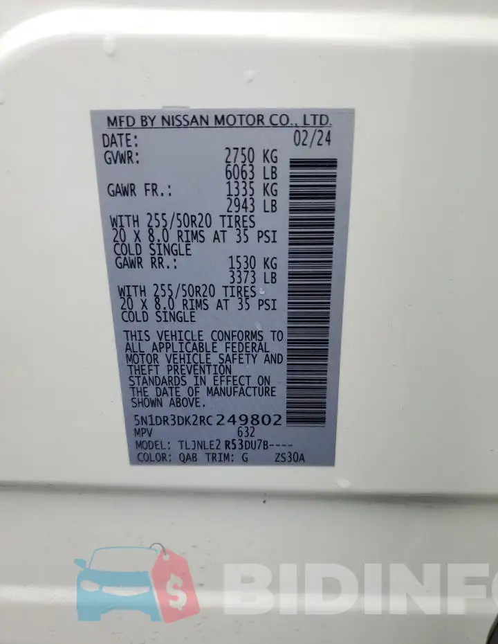 5N1DR3DK2RC249802 Photo# 13