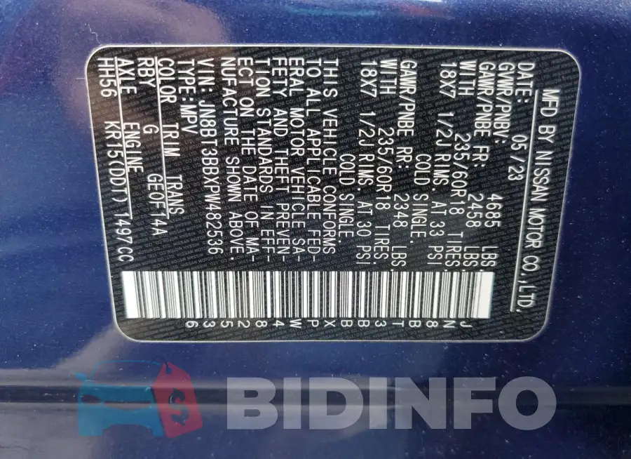 JN8BT3BBXPW482536 Photo# 13