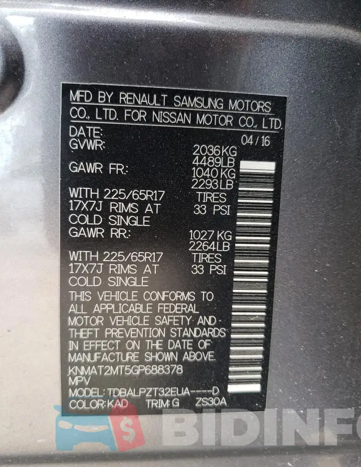 KNMAT2MT5GP688378 Photo# 13