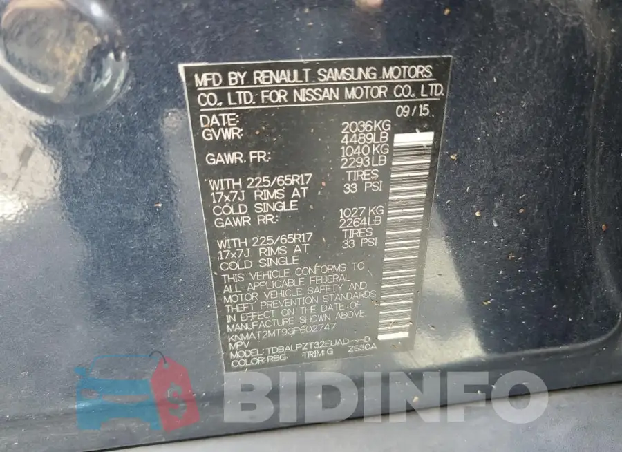 KNMAT2MT9GP602747 Photo# 14