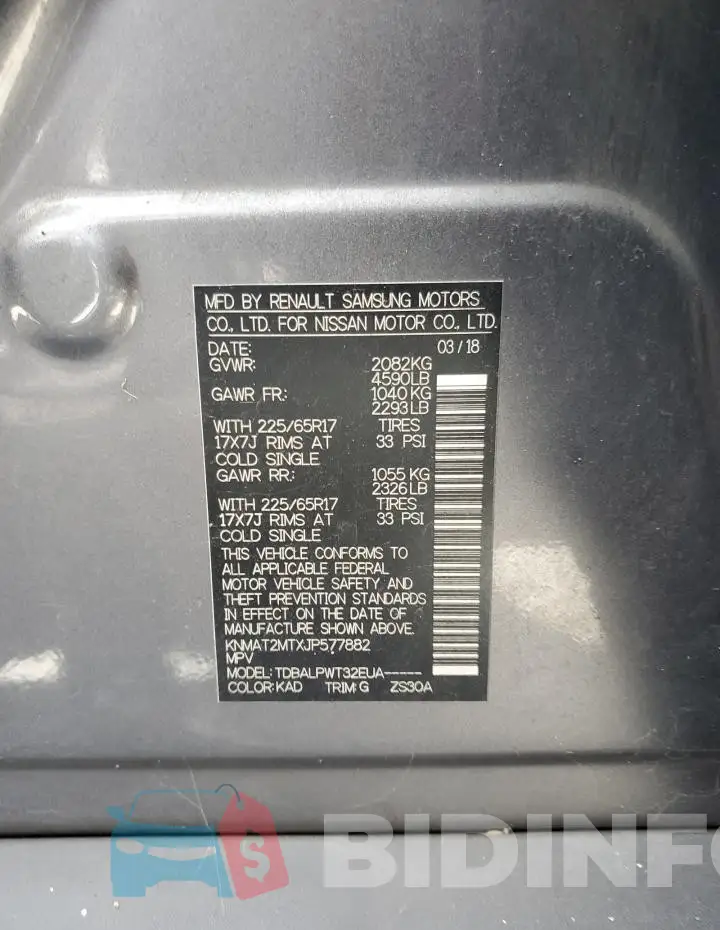 KNMAT2MTXJP577882 Photo# 14