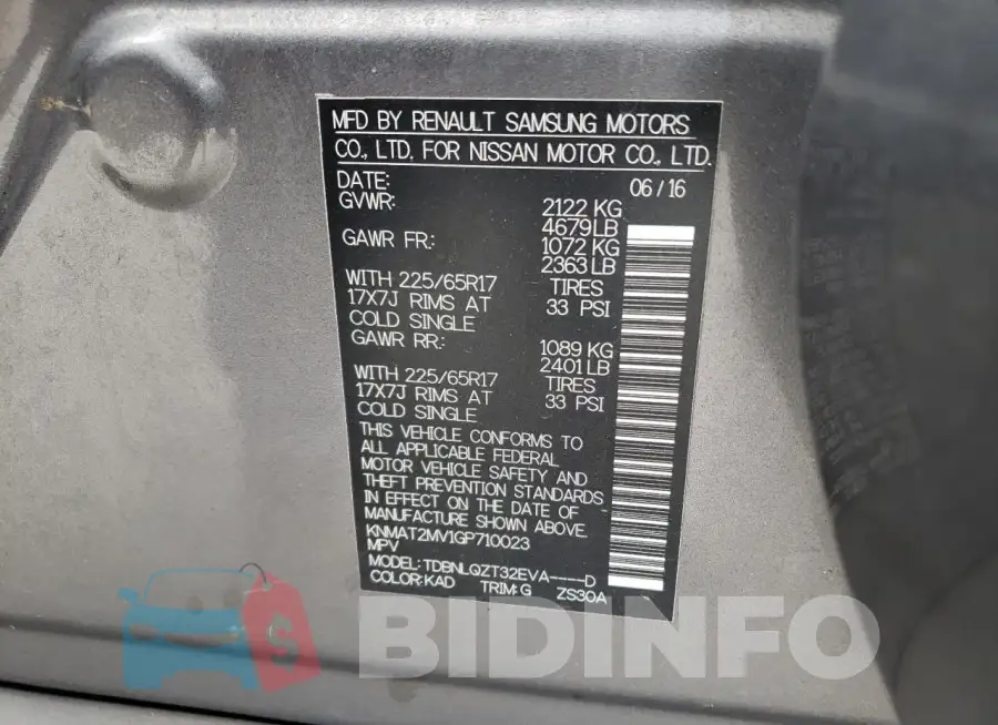 KNMAT2MV1GP710023 Photo# 13