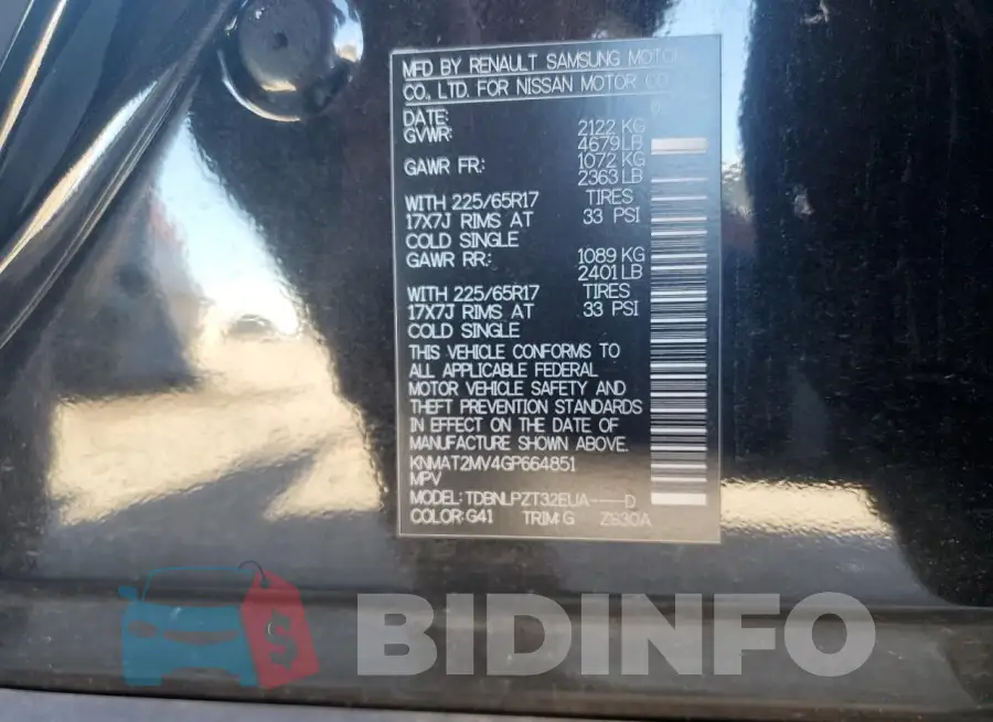 KNMAT2MV4GP664851 Photo# 13