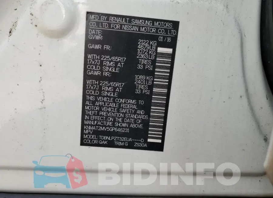 KNMAT2MV5GP646231 Photo# 12