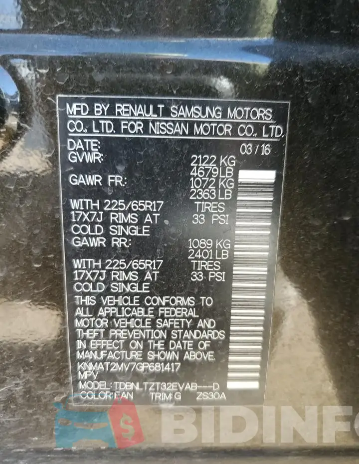 KNMAT2MV7GP681417 Photo# 12