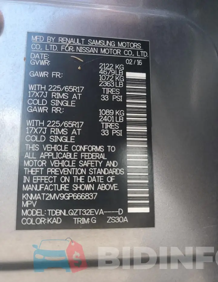 KNMAT2MV9GP666837 Photo# 13
