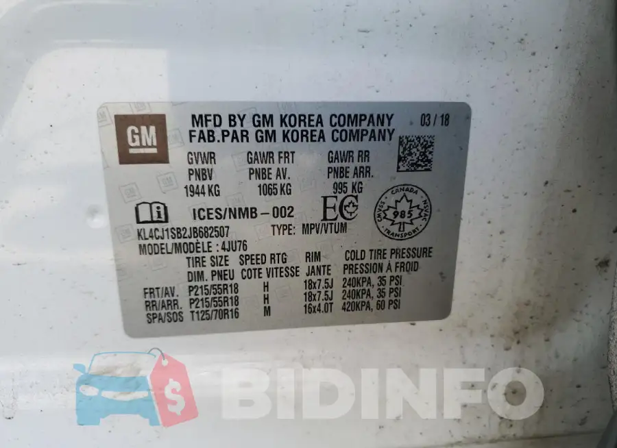 KL4CJ1SB2JB682507 Photo# 13