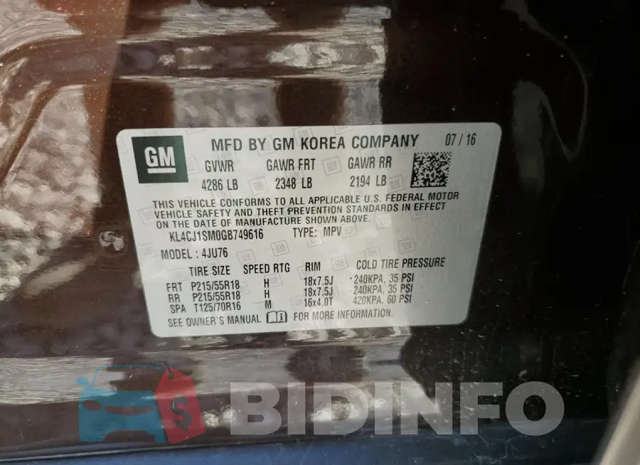 KL4CJ1SM0GB749616 Photo# 13