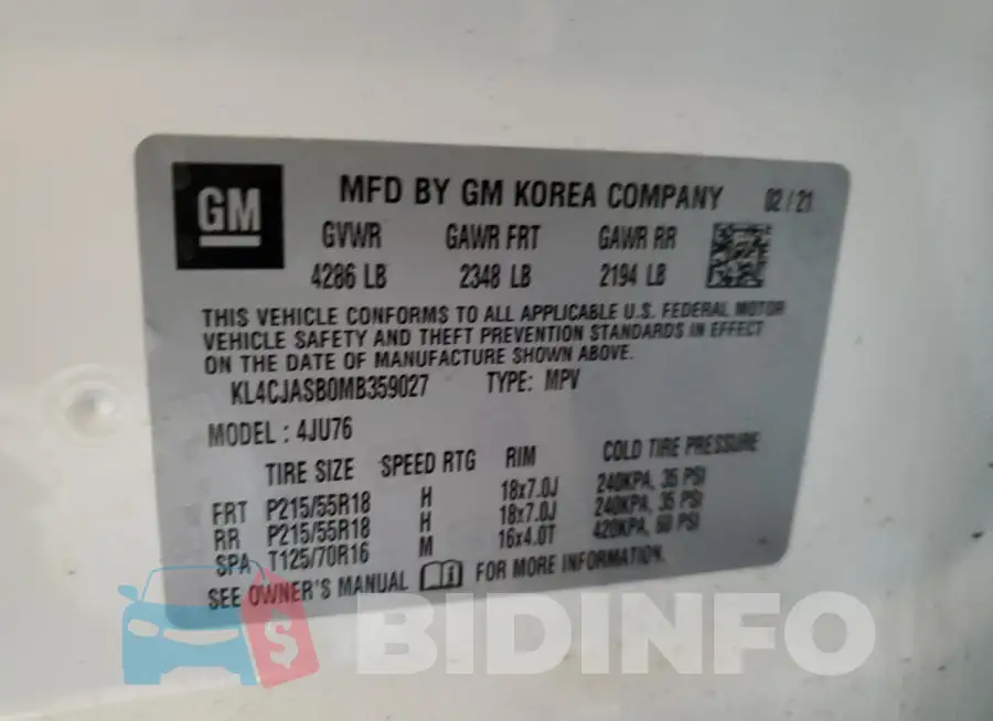 KL4CJASB0MB359027 Photo# 13