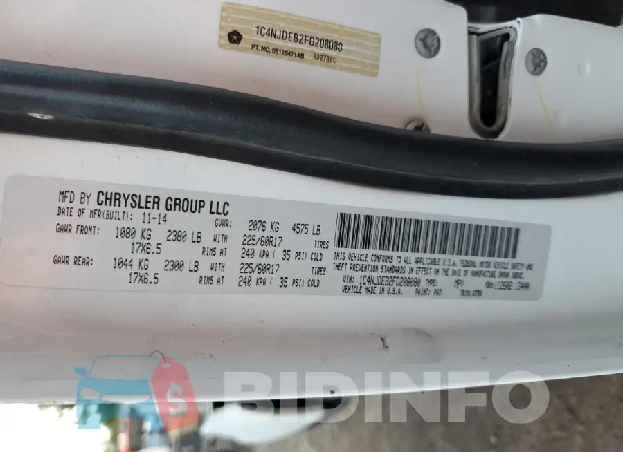 1C4NJDEB2FD208080 Photo# 13