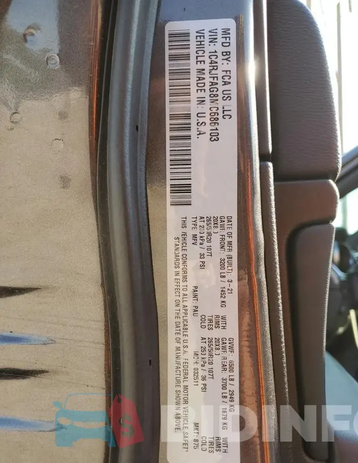 1C4RJFAG8MC686103 Photo# 13