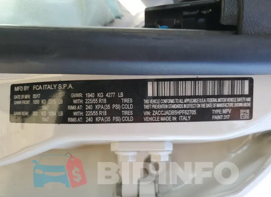 ZACCJADB5HPF62705 Photo# 13
