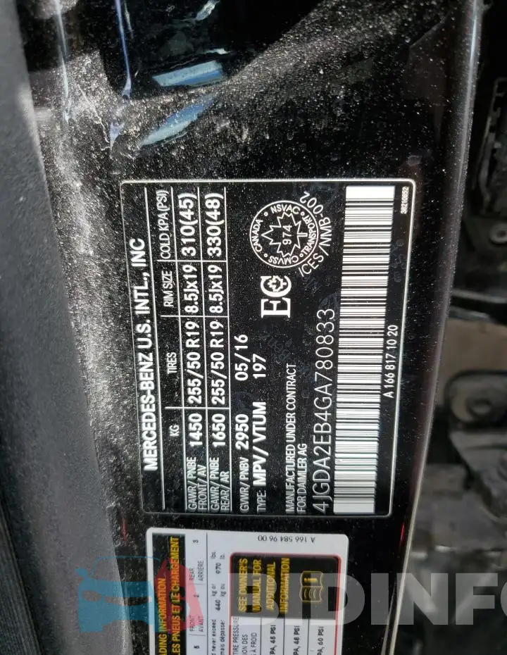 4JGDA2EB4GA780833 Photo# 13