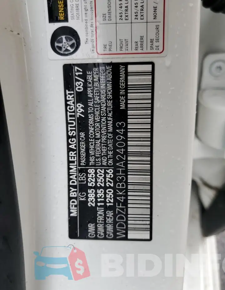 WDDZF4KB3HA240943 Photo# 12