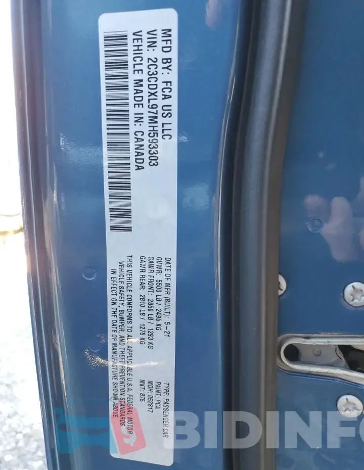 2C3CDXL97MH593303 Photo# 12