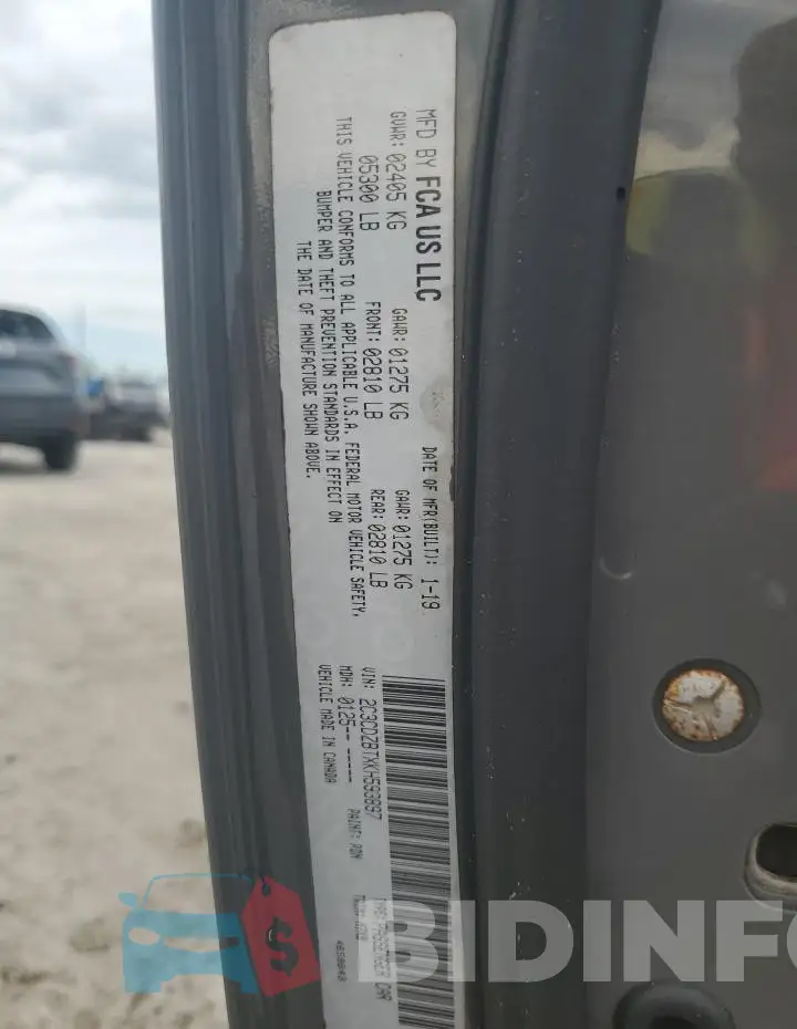 2C3CDZBTXKH593897 Photo# 12