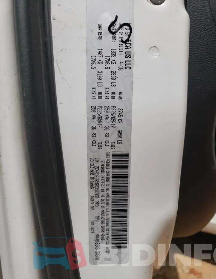 2C4RDGEG5GR358382 Photo# 13