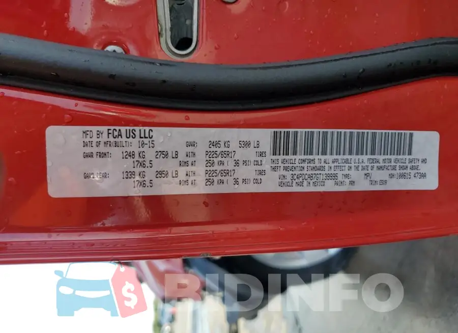 3C4PDCAB7GT139995 Photo# 14