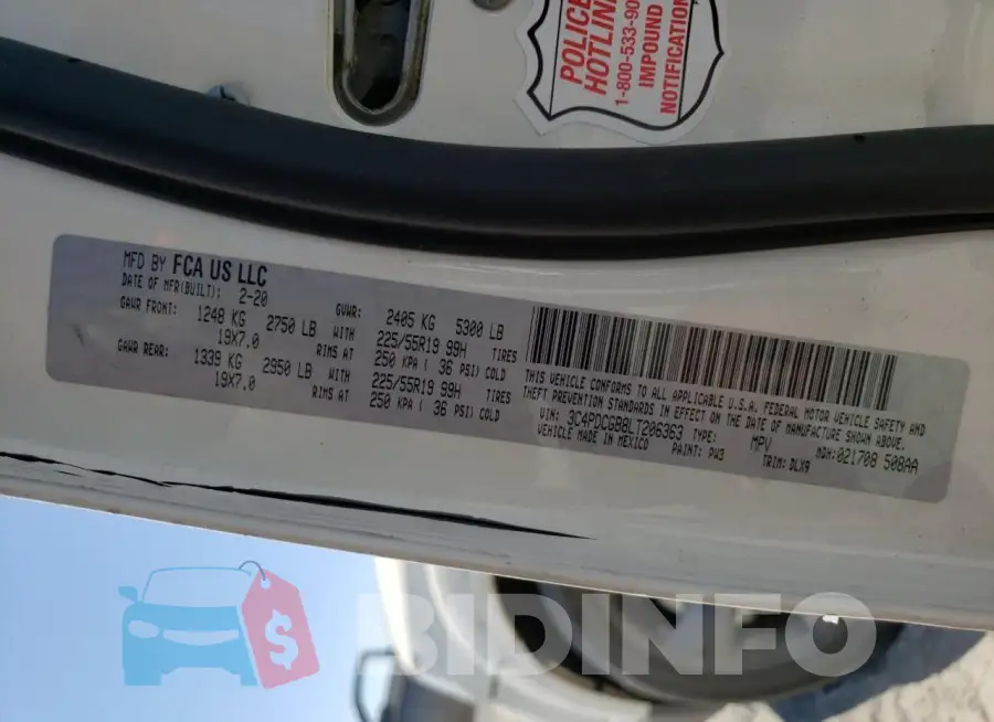 3C4PDCGB8LT206363 Photo# 13