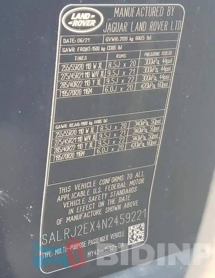 SALRJ2EX4N2459221 Photo# 13