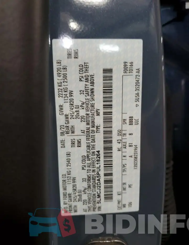 5LMCJ2DA5PUL18264 Photo# 14