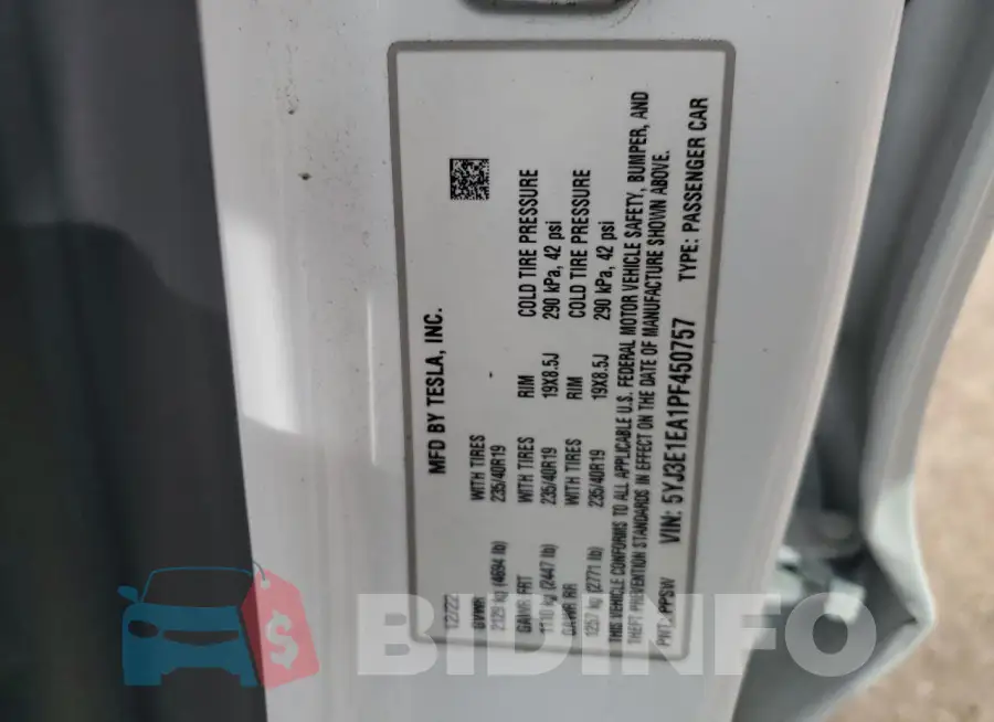 5YJ3E1EA1PF450757 Photo# 12