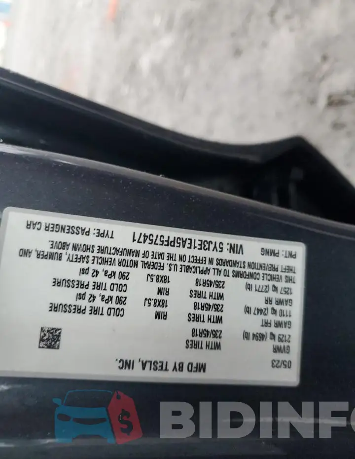 5YJ3E1EA5PF575471 Photo# 12