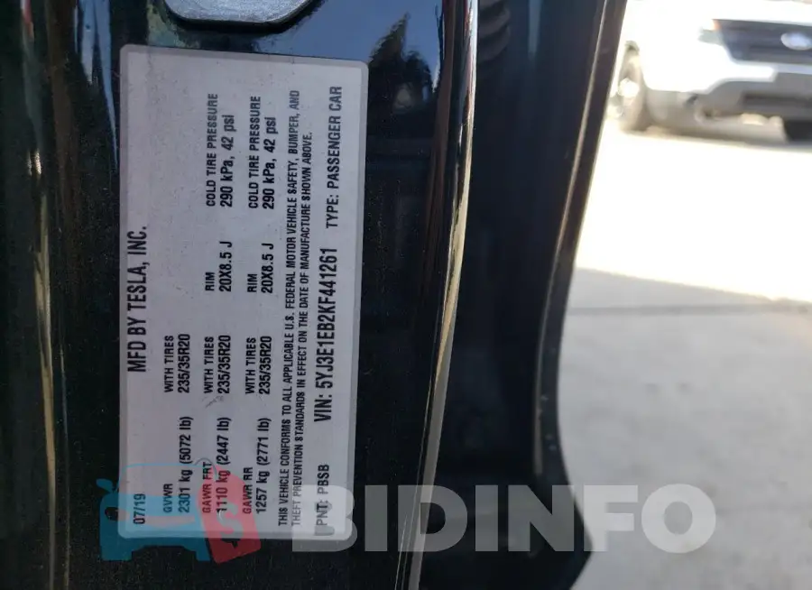 5YJ3E1EB2KF441261 Photo# 12
