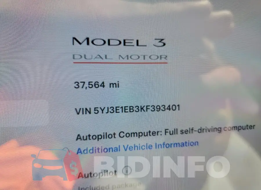 5YJ3E1EB3KF393401 Photo# 9