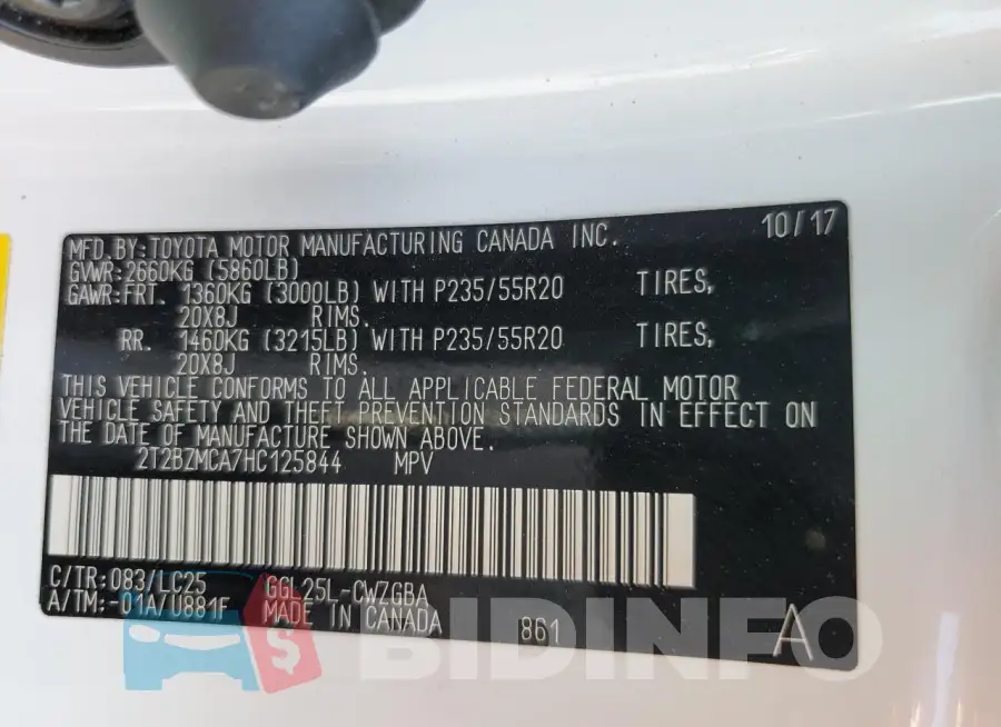 2T2BZMCA7HC125844 Photo# 13