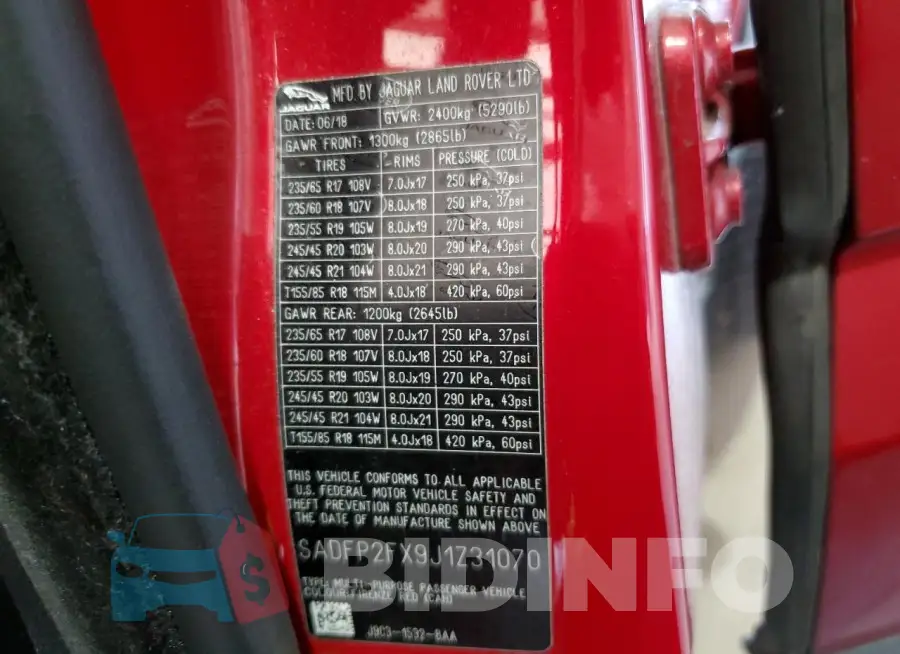 SADFP2FX9J1Z31070 Photo# 14