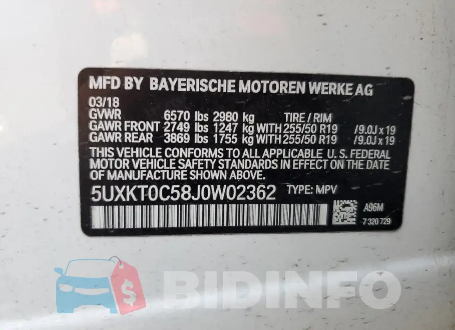 5UXKT0C58J0W02362 Photo# 12
