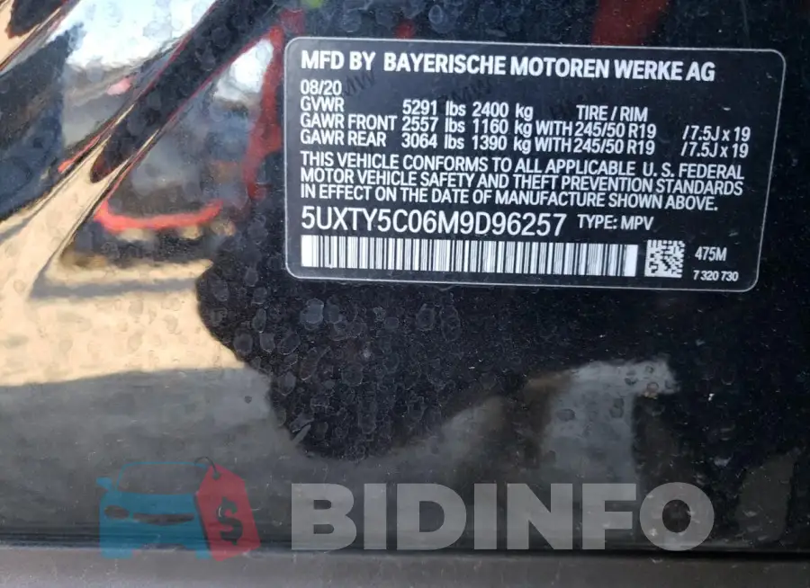 5UXTY5C06M9D96257 Photo# 12