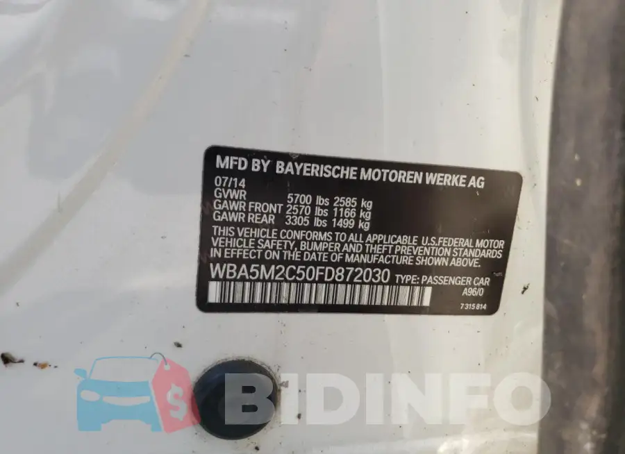 WBA5M2C50FD872030 Photo# 12