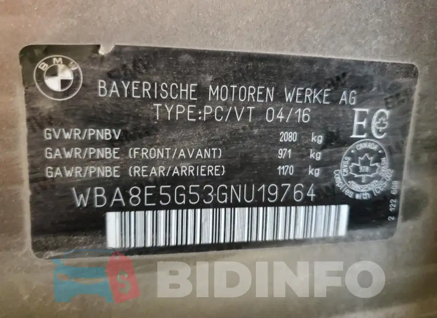 WBA8E5G53GNU19764 Photo# 12